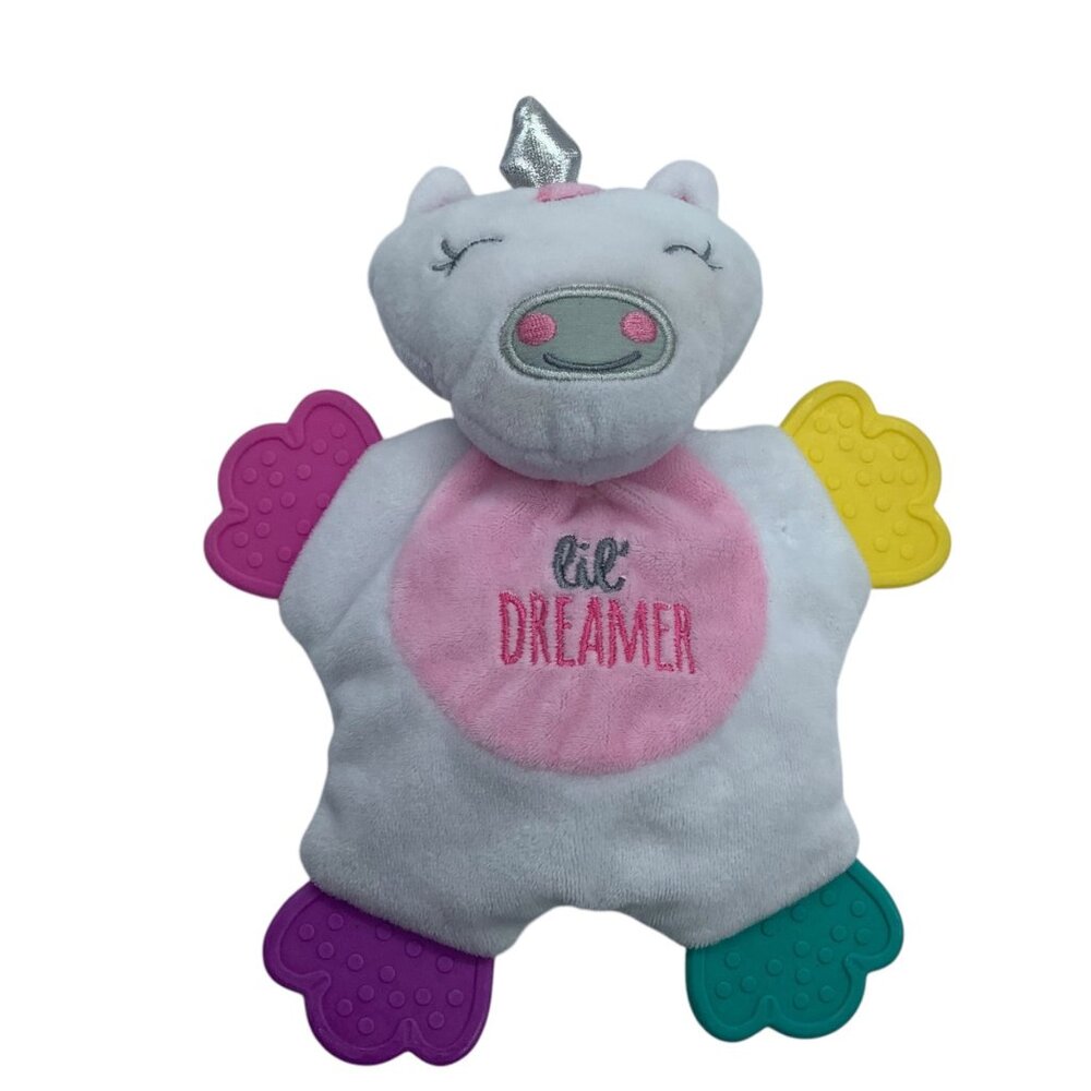 Cribmates Baby‎ Unicorn Teether Plush Toy Soft Lil Dreamer Design 9” Multicolor